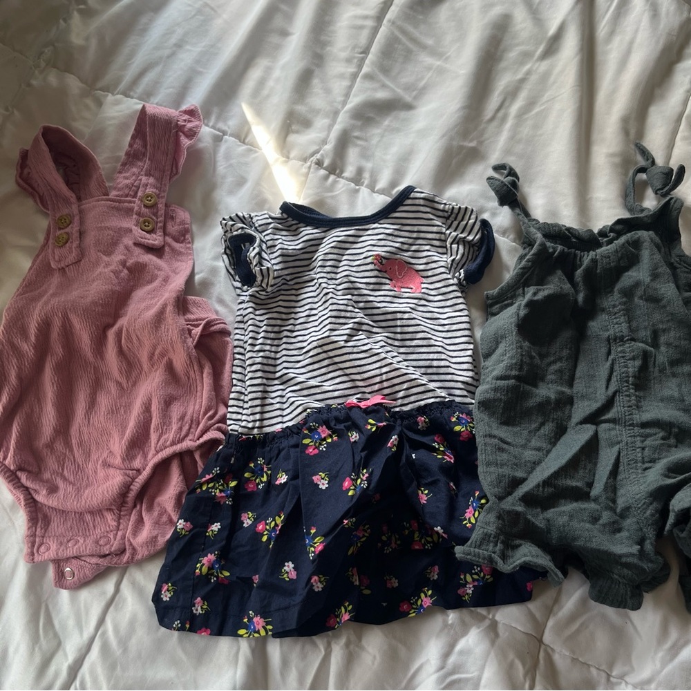 Carter's Pink, Navy & Gray Girls' One-Piece Mix (3 pcs) lot bundle